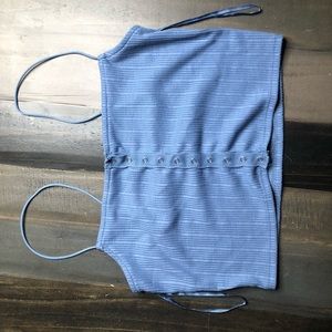 Blue crop tank top